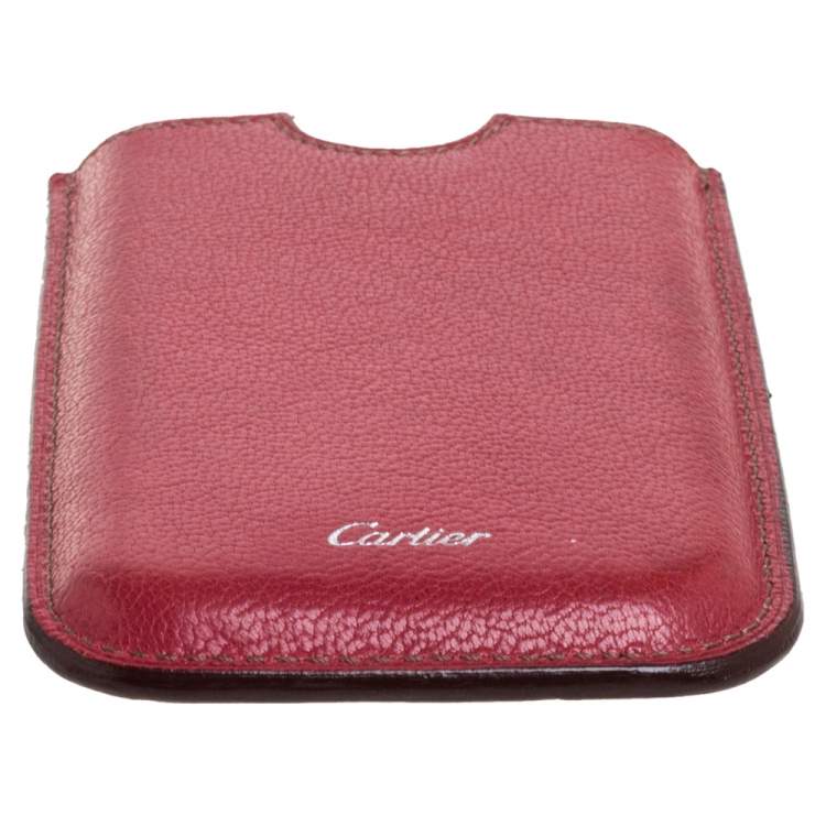 Pre Owned Cartier Red Leather iPhone Case