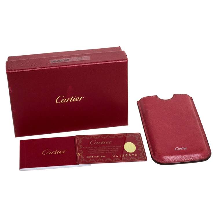 Pre Owned Cartier Red Leather iPhone Case