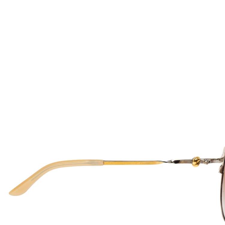 Pre Owned Cartier Two Tone / Brown Gradient CT0089S Trinity de Cartier Cateye Sunglasses