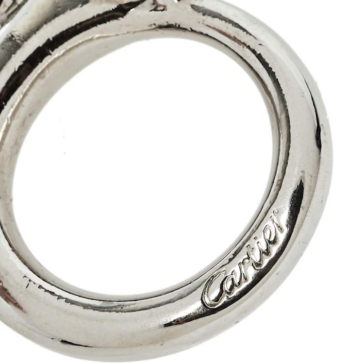 Pre Owned Cartier Silver Tone Panthere Chain Key Chain