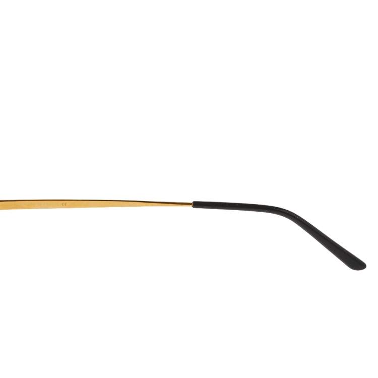 مملوكة مسبقًا Cartier Gold/Black Gradient Panthere De Cartier Aviator Sunglasses
