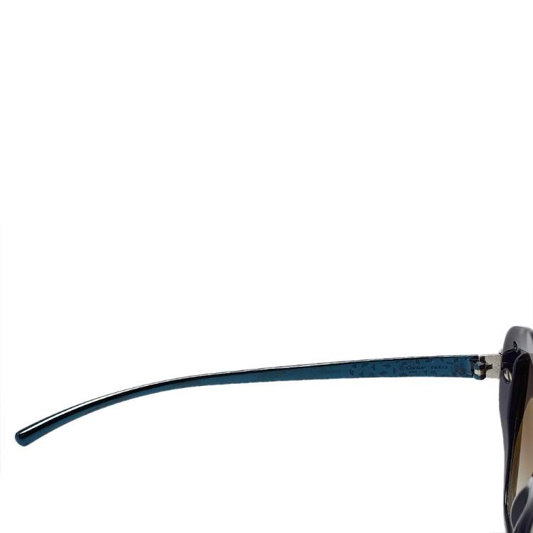 Pre Owned Cartier Navy Blue/ Dark Grey Gradient Panthere Wild De Cartier Geometric Sunglasses