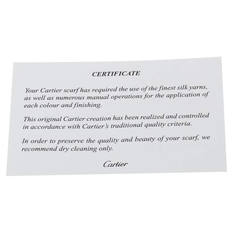 Pre Owned Cartier Red Flora Print Silk Square Scarf