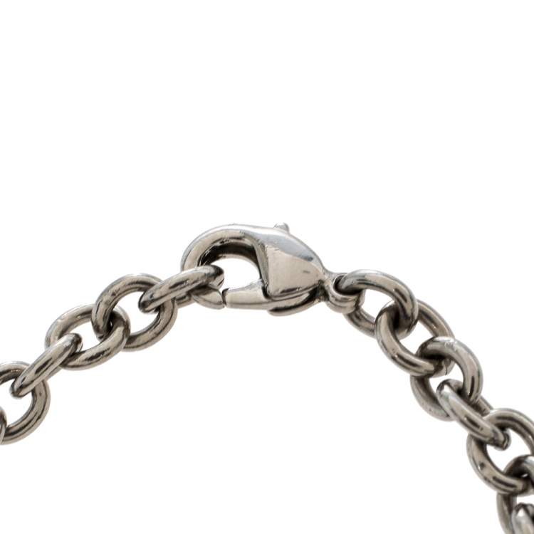 Pre Owned Cartier Silver Tone Logo Bag Charm/Key Chain