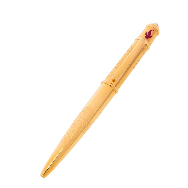 Pre Owned Cartier Diabolo India Inspiration Gold Plated Ballpoint Pen