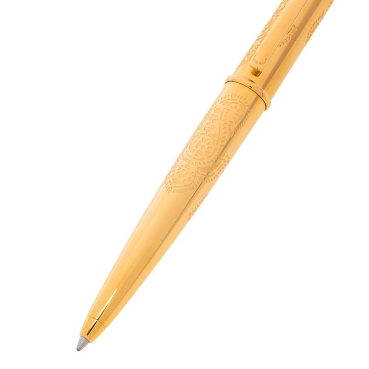 Pre Owned Cartier Diabolo India Inspiration Gold Plated Ballpoint Pen