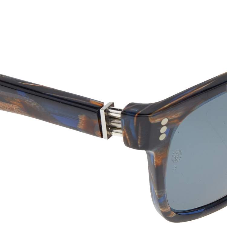 Pre Owned Cartier Black Tortoise/ Grey Polarized Premiere Wayfarer Sunglasses