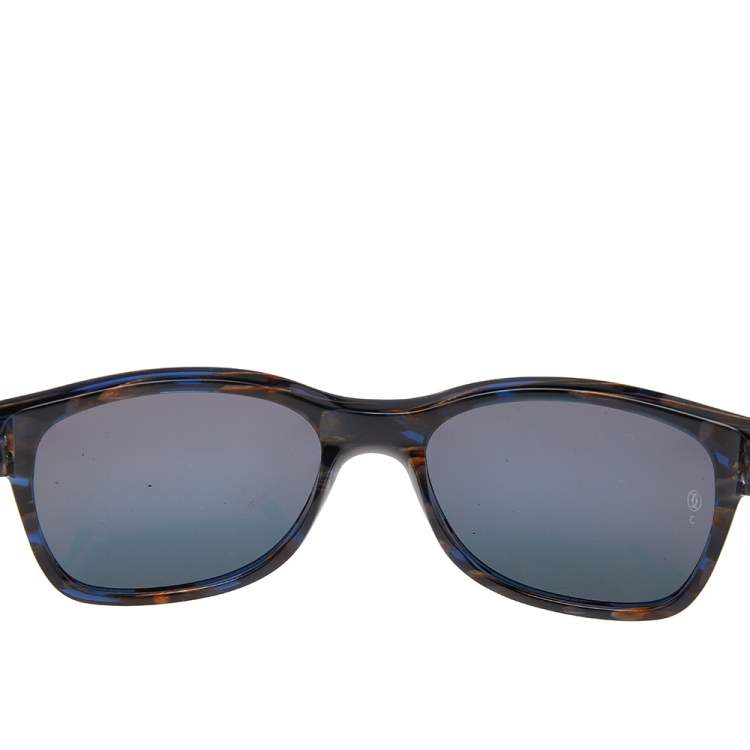 Pre Owned Cartier Black Tortoise/ Grey Polarized Premiere Wayfarer Sunglasses