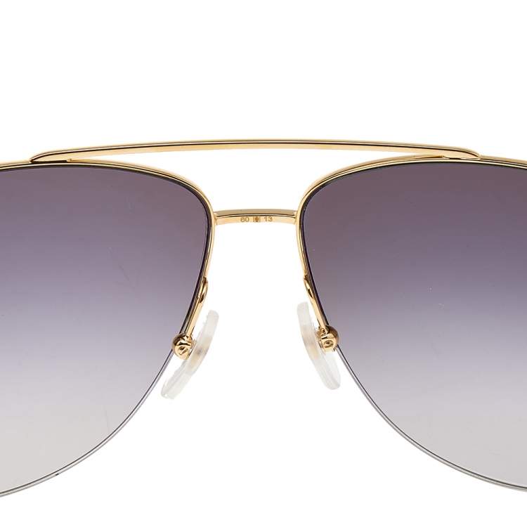 Pre Owned Cartier Grey Panthere De Gradient Aviator Sunglasses