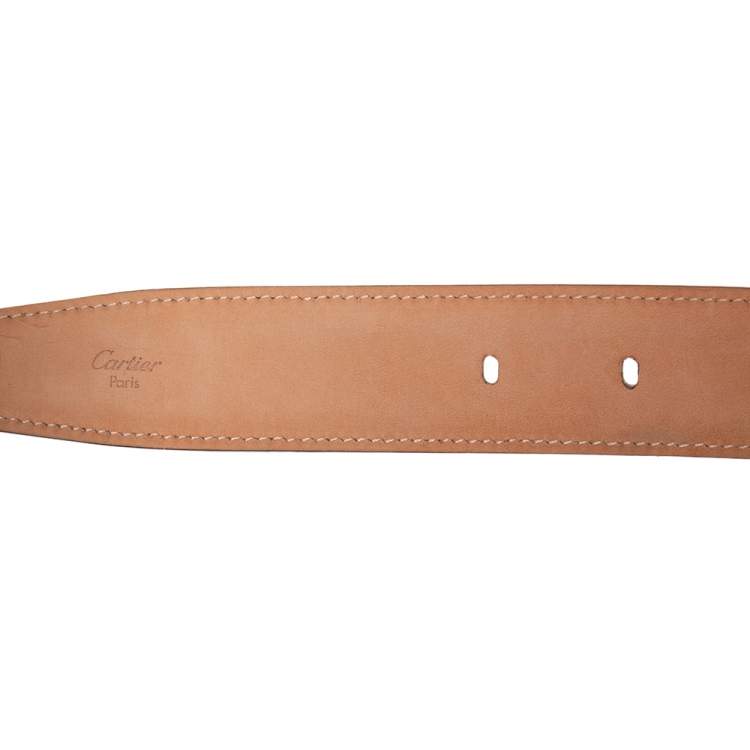 Pre Owned Cartier Tan Leather Buckle Belt