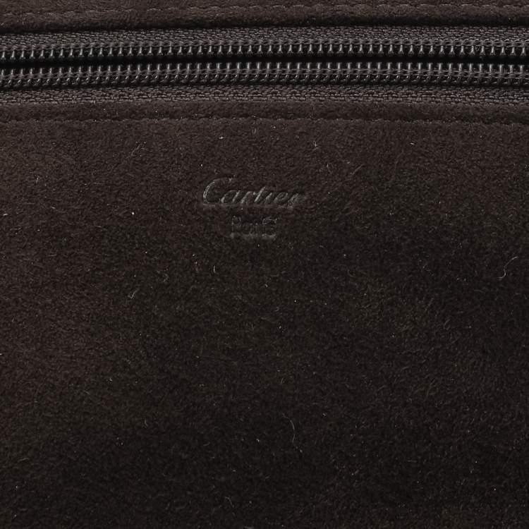 Pre Owned Cartier Fuchsia Leather Jewelry Roll Holder Travel Case