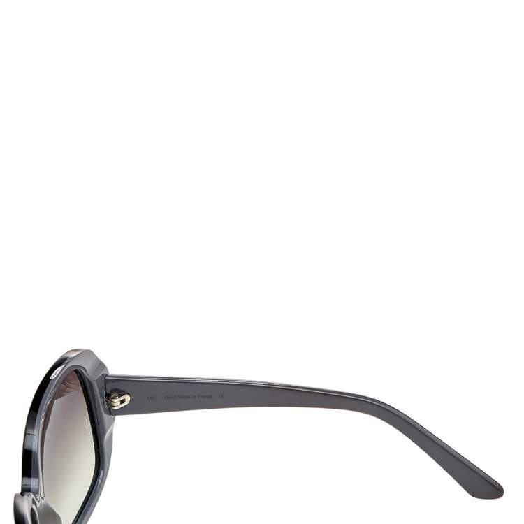 Pre Owned Cartier Black/Grey Gradient C Decor Jackie O Square Sunglasses