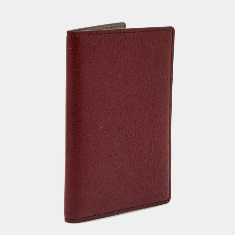 Pre Owned Cartier Maroon Leather Passport Holder