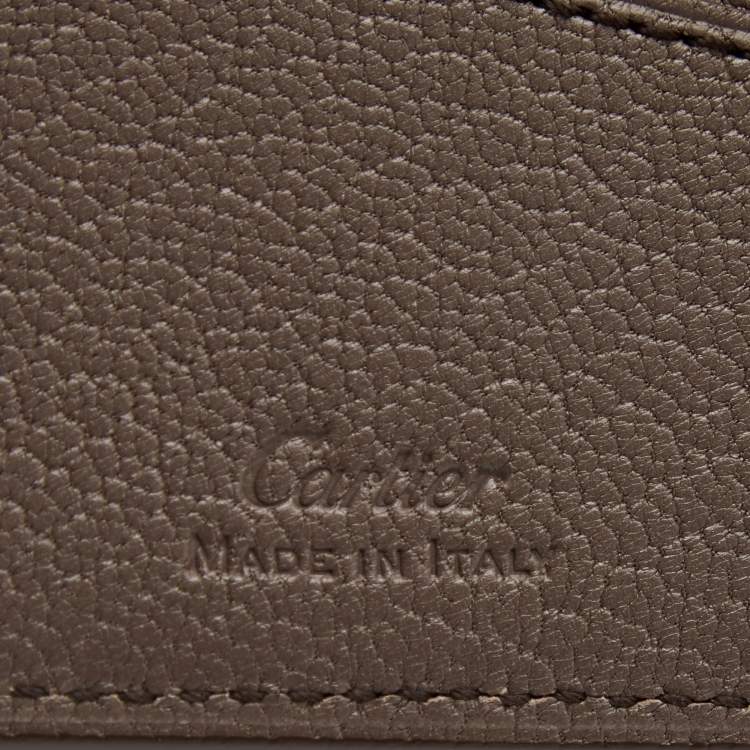 Pre Owned Cartier Maroon Leather Passport Holder