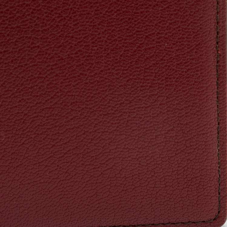 Pre Owned Cartier Maroon Leather Passport Holder