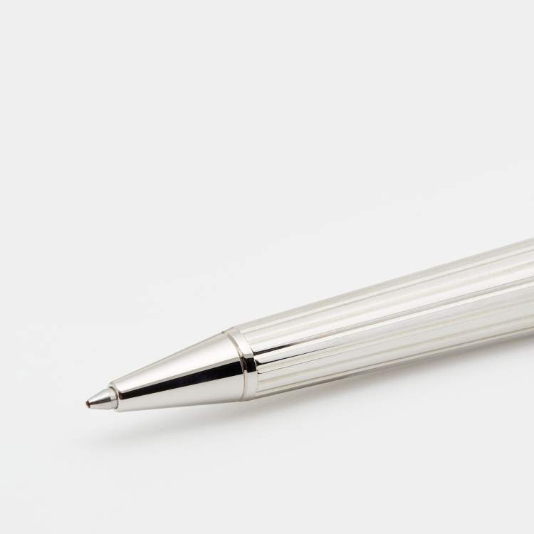 Pre Owned Cartier Palladium Finish Santos De Cartier Ballpoint Pen