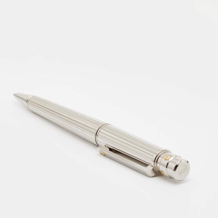 Pre Owned Cartier Palladium Finish Santos De Cartier Ballpoint Pen