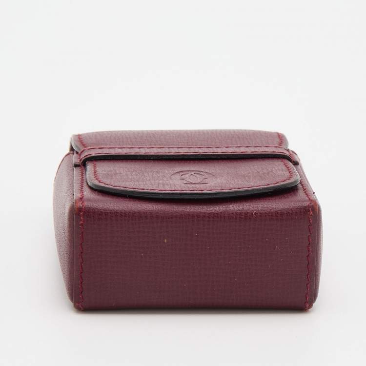 Pre Owned Cartier Burgundy Leather Must de Cartier Business Card Holder