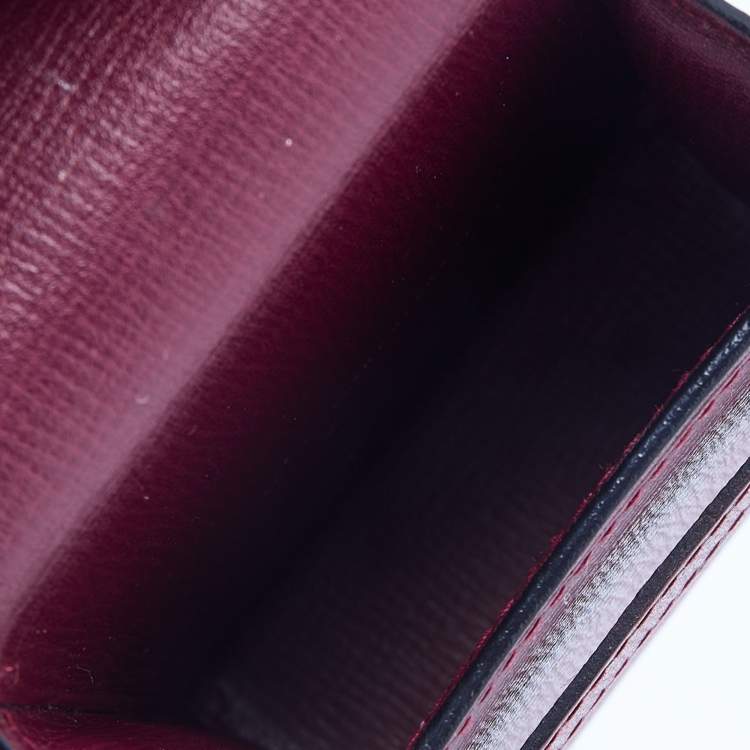Pre Owned Cartier Burgundy Leather Must de Cartier Business Card Holder