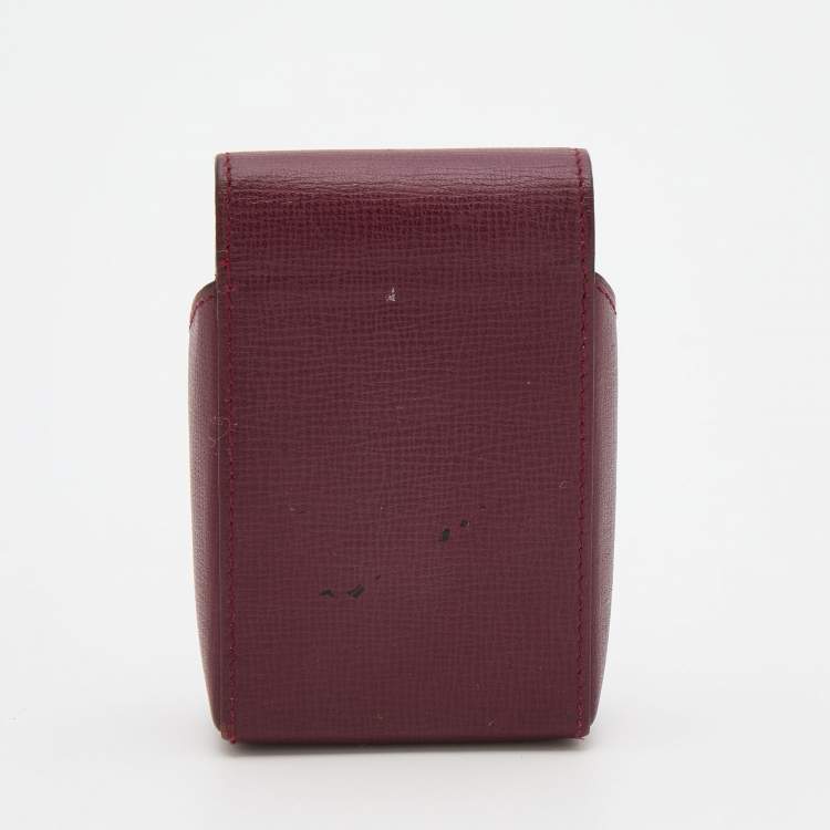 Pre Owned Cartier Burgundy Leather Must de Cartier Business Card Holder