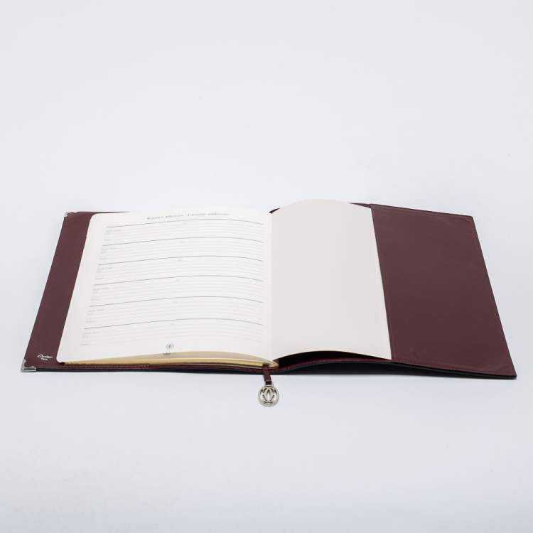 Pre Owned Cartier Burgundy Leather Must de Cartier Desk Diary