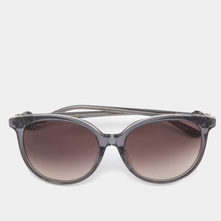 Pre Owned Cartier Black/Grey Gradient Cat Eye Sunglasses