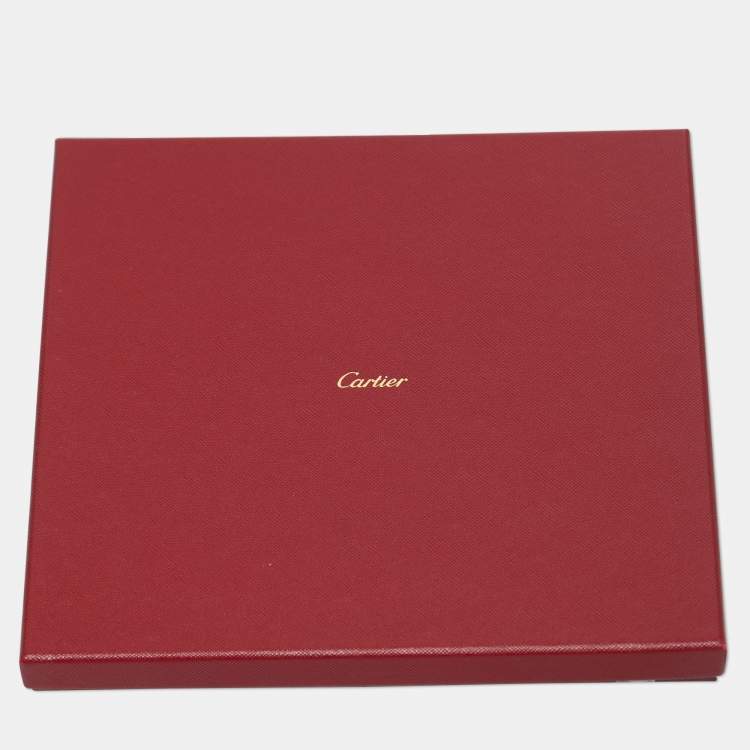 Pre Owned Cartier White Floral Boot Silk Square Scarf