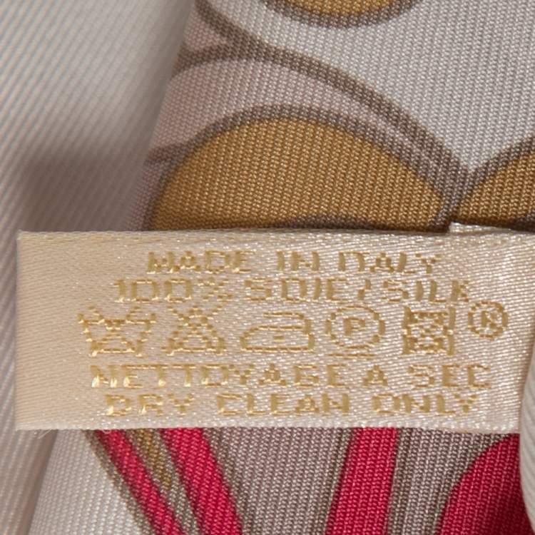 Pre Owned Cartier White Floral Boot Silk Square Scarf