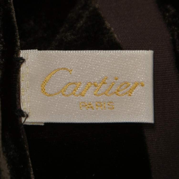 Pre Owned Cartier Brown Devore Panthere Silk Blend Stole 