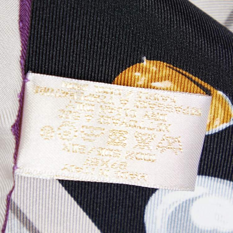 Pre Owned Cartier Beige Paris Postcard Printed Silk Square Scarf