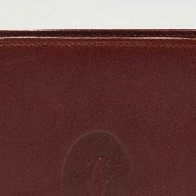 Pre Owned Cartier Burgundy Leather Cigarette Case