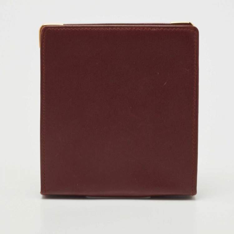 Pre Owned Cartier Burgundy Leather Cigarette Case