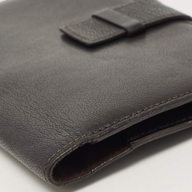 Pre Owned Cartier Dark Brown Leather Flap Passport Holder