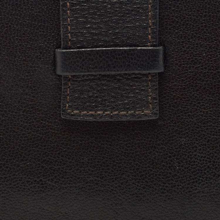 Pre Owned Cartier Dark Brown Leather Flap Passport Holder