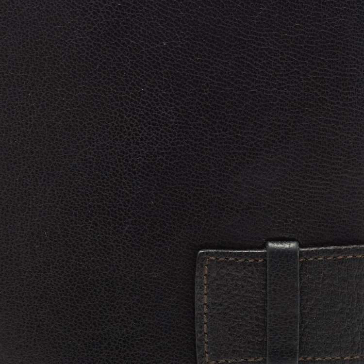Pre Owned Cartier Dark Brown Leather Flap Passport Holder