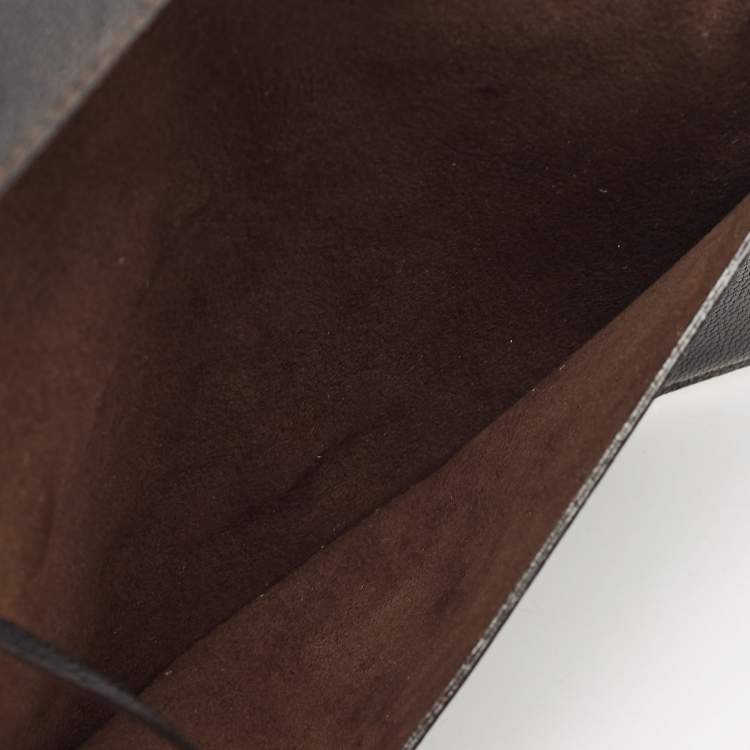 Pre Owned Cartier Dark Brown Leather Flap Passport Holder