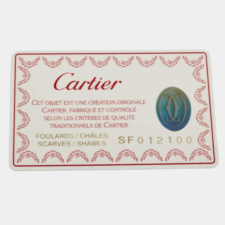 مملوكة مسبقًا Cartier Black/Grey Logo Print Silk Satin Sqaure Scarf