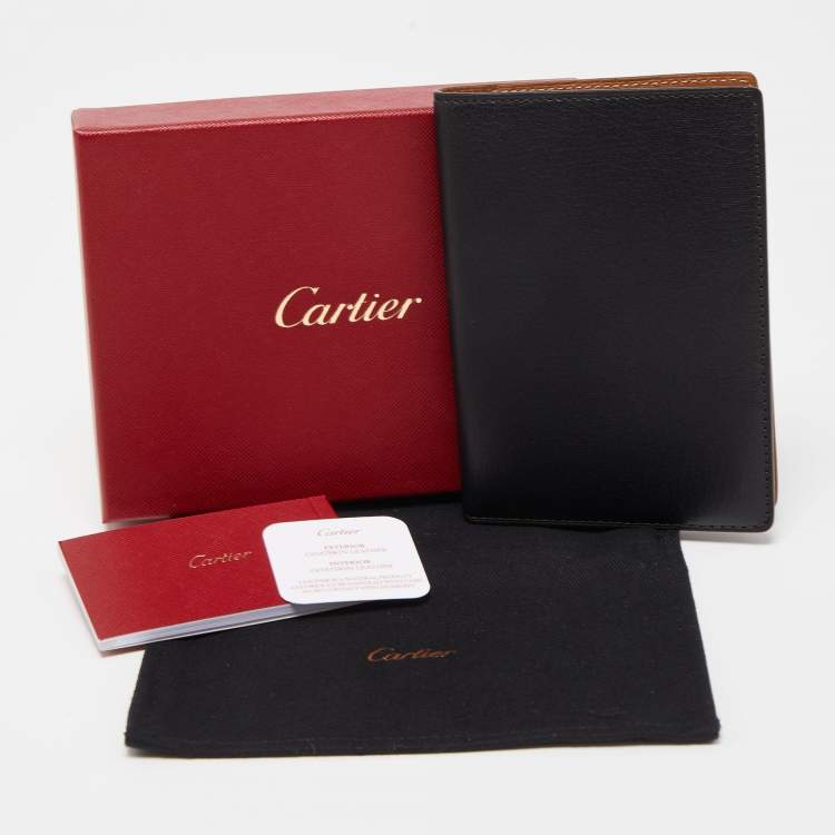 Pre Owned Cartier Black Leather Passport Holder