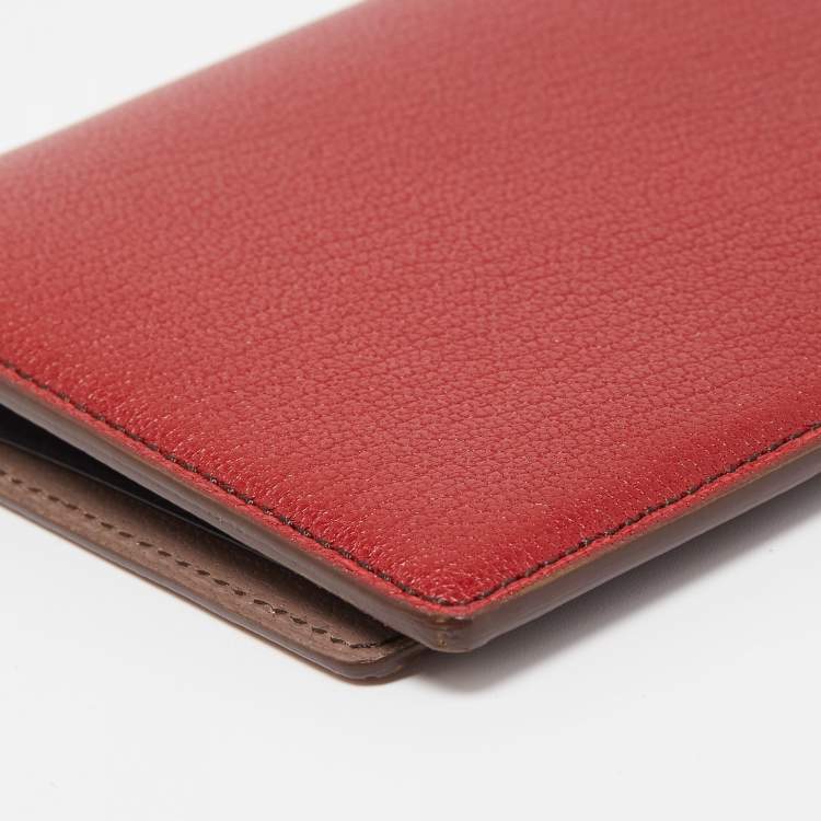 Pre Owned Cartier Red Leather Passport Holder