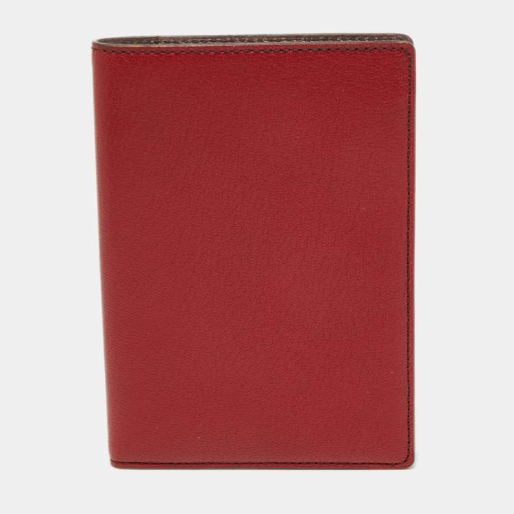 Pre Owned Cartier Red Leather Passport Holder