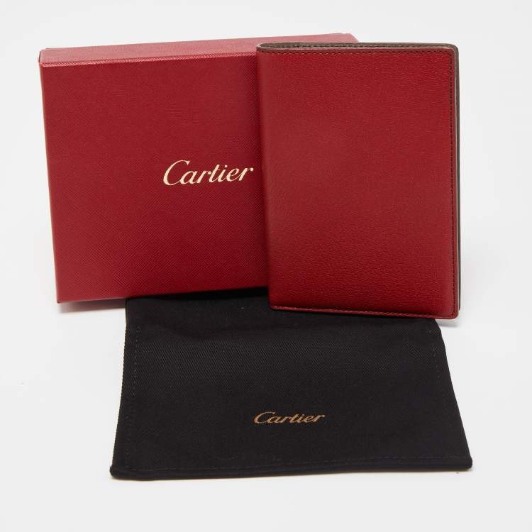 Pre Owned Cartier Red Leather Passport Holder