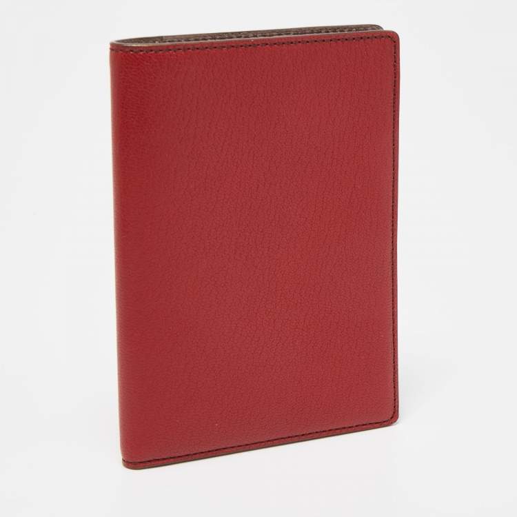 Pre Owned Cartier Red Leather Passport Holder