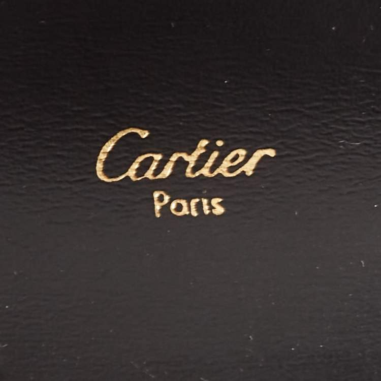 Pre Owned Cartier Black Leather Flap Pen Pouch