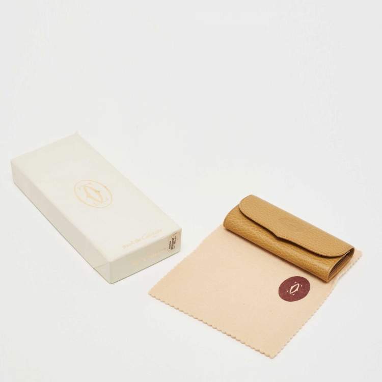 Pre Owned Cartier Tan Leather 4 Key Holder