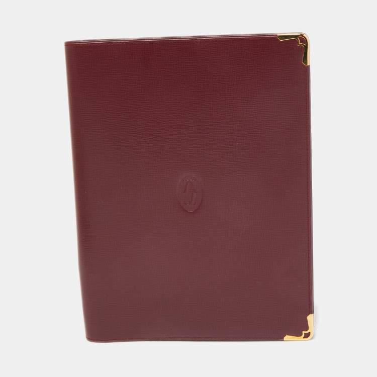 Pre Owned Cartier Burgundy Leather Must de Cartier Agenda Cover