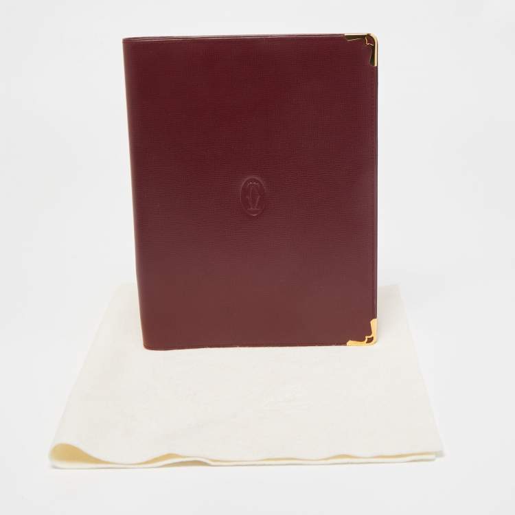 Pre Owned Cartier Burgundy Leather Must de Cartier Agenda Cover