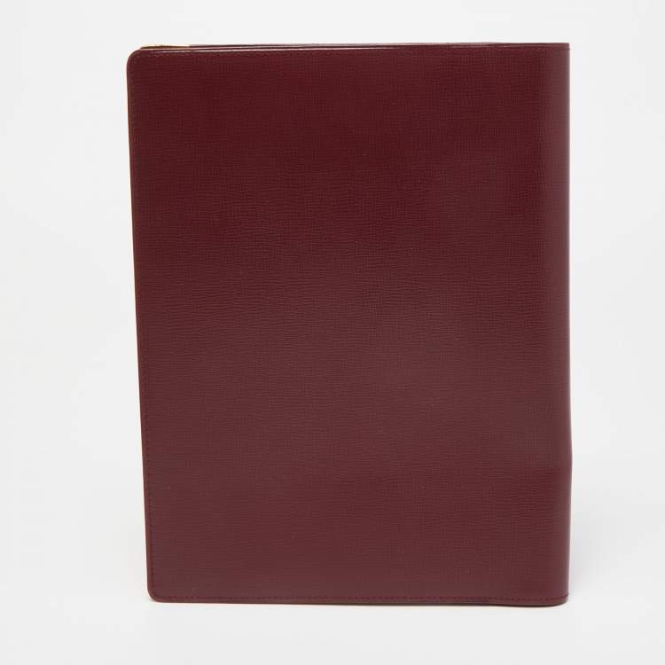 Pre Owned Cartier Burgundy Leather Must de Cartier Agenda Cover