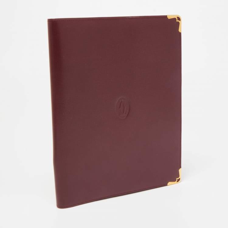 Pre Owned Cartier Burgundy Leather Must de Cartier Agenda Cover