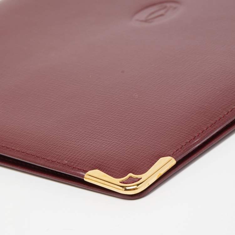 Pre Owned Cartier Burgundy Leather Must de Cartier Agenda Cover