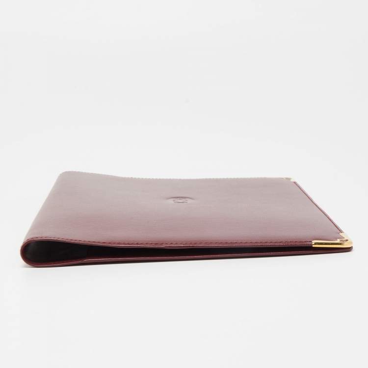 Pre Owned Cartier Burgundy Leather Must de Cartier Agenda Cover